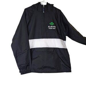 NWT Charles River Packable Pullover Windbreaker 1/2 Zip Hooded Mens L w/Lining